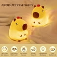 thumbnail image 3 of Tangerine Capybara Night Light, LED Squishy Novelty Animal Night Lamp, 2 Level Dimmable Nursery Nightlight for Breastfeeding, Baby Kids Rechargeable Touch Lamp, Kawaii Cute Decor, Funny Gift, 3 of 12