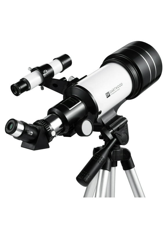 Dartwood Astronomical Telescope - 360 Rotational Telescope - Multiple Eyepieces Included for Different Zoom (Black/White)