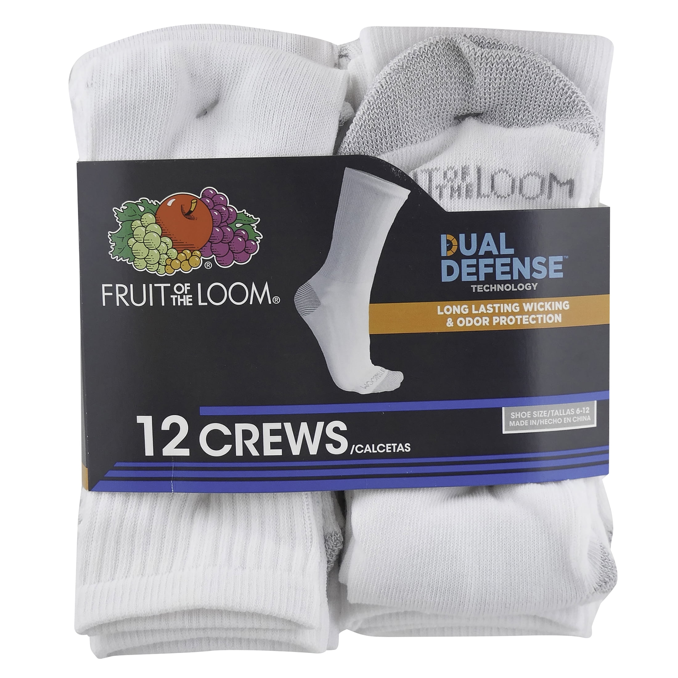 Fruit of the Loom Men's Breathable Cushioned Dual Defense