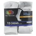 thumbnail image 3 of Fruit of the Loom Dual Defense Crew Socks for Men, White, Size 6-12 (12-Pack), 3 of 5