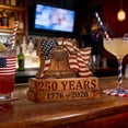 thumbnail image 5 of Gytml 250Th Anniversary Patriotic Liberty Bell Wooden Ornament, Us Flag Themed Tabletop Decor, Commemorative Keepsake For Usa Independence Day Celebrations(2D-Gold-12.5Cm), 5 of 6