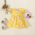 thumbnail image 2 of WEAIXIMIUNG Robe Pull pour Filles 10-12 Ans Robe à Manches Courtes avec Nœud Imprimé Floral Volants Robe de Danse Fête Vêtements 2-3 Ans, 2 of 9