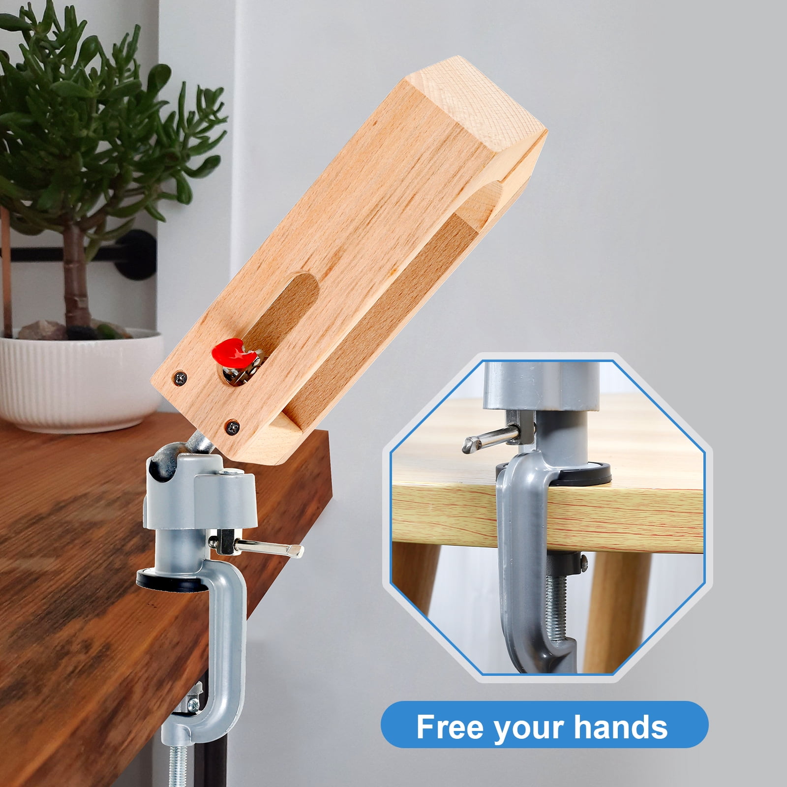 Toorise Leather Stitching Pony 180° Rotatable Leather Sewing Clamp Hand Stitching Wooden Clamp Tool Table Desktop Stitching Pony Clamp Leathercraft Hand Sewing Clamping Tool for Leather