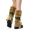 thumbnail image 2 of Women Mid Calf Winter Snow Boots Fashion Round Toe Chunky Low Heel Knee High Riding Boot Soft Slouchy Boot Lace up Fuzzy Dress Tall Boots, 2 of 4