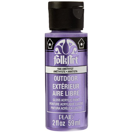 FolkArt Outdoor Acrylic Paint in Assorted Colors (2 Ounce), 1666 Metallic Amethyst 2 Fl Oz (Pack of 1)