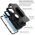 thumbnail image 4 of Ebizware for iphone 14 Pro Phone Case with [Belt Clip Holster] Kickstand Cover Military Grade Drop Protection Shockproof Heavy Duty Defender Case for iphone 14 Pro 6.1" - Black, 4 of 8