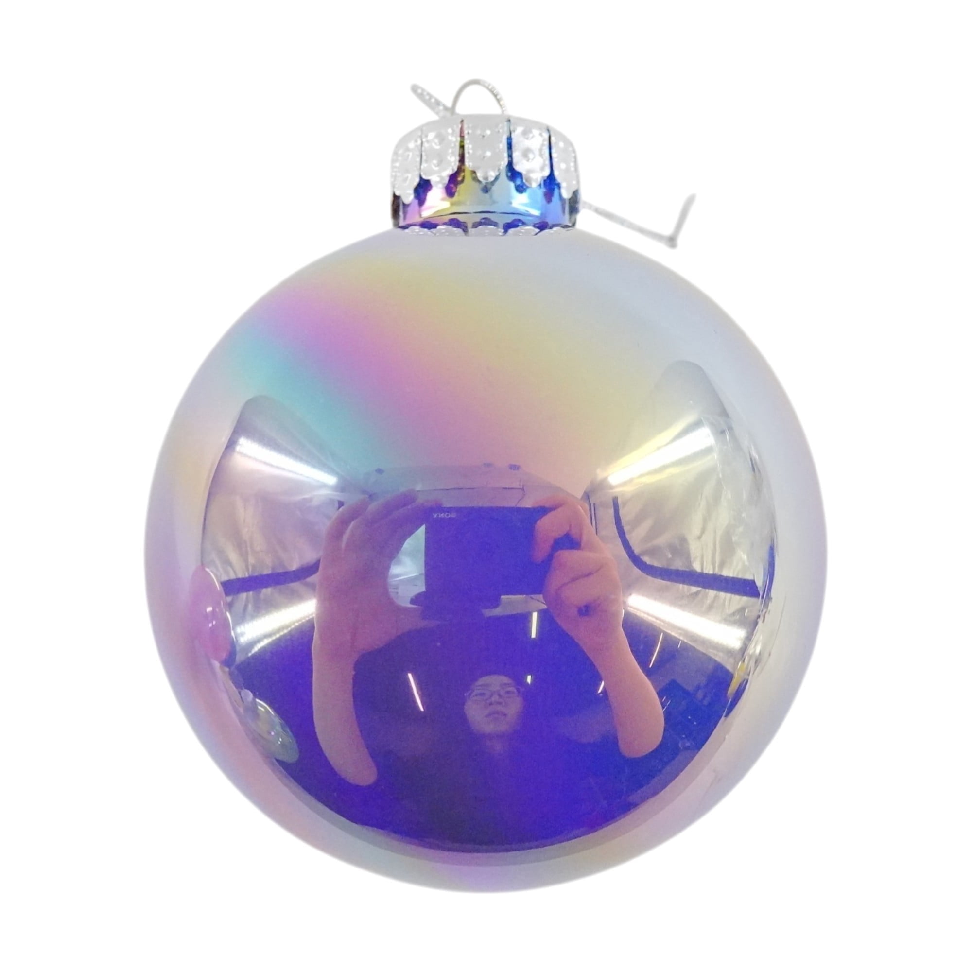 8-Count Multicolor Pastel Iridescent Ball Shatterproof Christmas Ornaments, 4.3", by Holiday Time