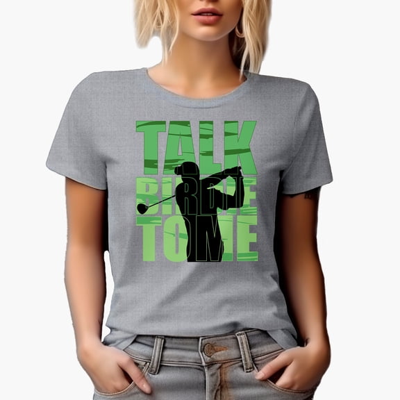 Talk Birdie to Me, Under Par Pun, Golf Player, Golfing or Golfer Themed Merch Gift, Heather Grey T-Shirt, S