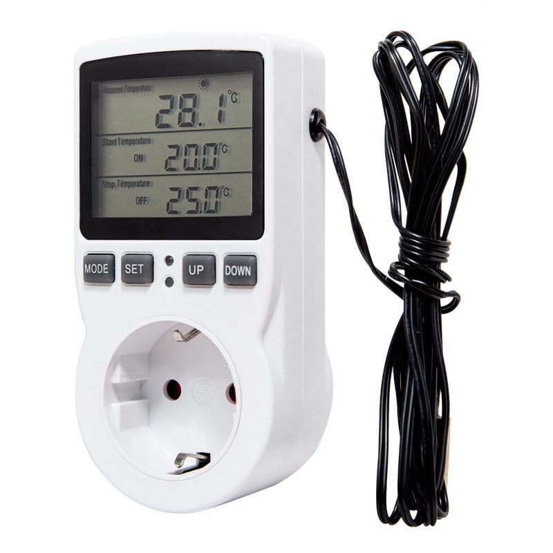 Digital LCD Thermostat Outlet Plug Switch Heating Cooling Temperature 15A 1650W Digital LCD Thermostat Outlet Plug Switch Heating Cooling Temperature 15A 1650W