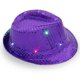 thumbnail image 1 of Adult 9 -color LED lamp sequins Performance Jazz cap (Purple) 1 pieces, 1 of 5