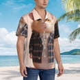 thumbnail image 3 of Balery Cute Mouse In Glasses Camisas hawaianas de manga corta para hombre, camisas playeras de corte holgado, camisas de vacaciones con botones,XX-Large, 3 of 7