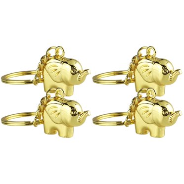 4 pcs  Elephant Keychain Metal Key Chain Women Keyring Ornament Handbag Pendant Decor