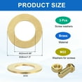 thumbnail image 2 of Uxcell Brass Flat Washer, 1 1/2" OD x 7/8" ID x 2mm Fenders Washers Assortment M22 Washer for Bolts,3 Pack, 2 of 6