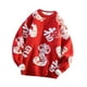 thumbnail image 4 of Suéter de punto novedoso para hombres y mujeres, cuello redondo, cálido, informal, suéter jacquar Rojo, 4 of 7