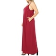 thumbnail image 4 of Zenana Women & Plus V-Neck Draped Jersey Beach Summer Cami Long Maxi Dress with Side Pockets, 4 of 5