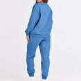 thumbnail image 2 of XFLWAM Women's Two Piece Outfits Long Sleeve Crewneck Sweatsuit with Jogger Pants Lounge Sets with Pockets Light Blue XXL, 2 of 7