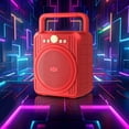 thumbnail image 5 of Xecvkr Blue tooth Speaker Portable Wireless Bluetooth Speaker Handheld Rechargeable Stereo with TF AUX USB Subwoofer Colorful Light Party 1 Pack Red, 5 of 8