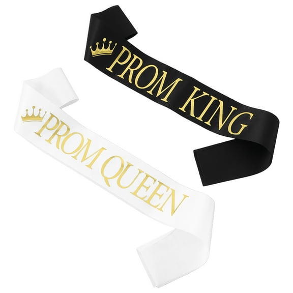 LEORX Prom King and Queen Sash Assorted Color Cloth 2Pcs