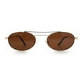 thumbnail image 5 of Retro Top Double Bridge Hustler Oval Metal Rim Sunglasses Gold - Brown, 5 of 8