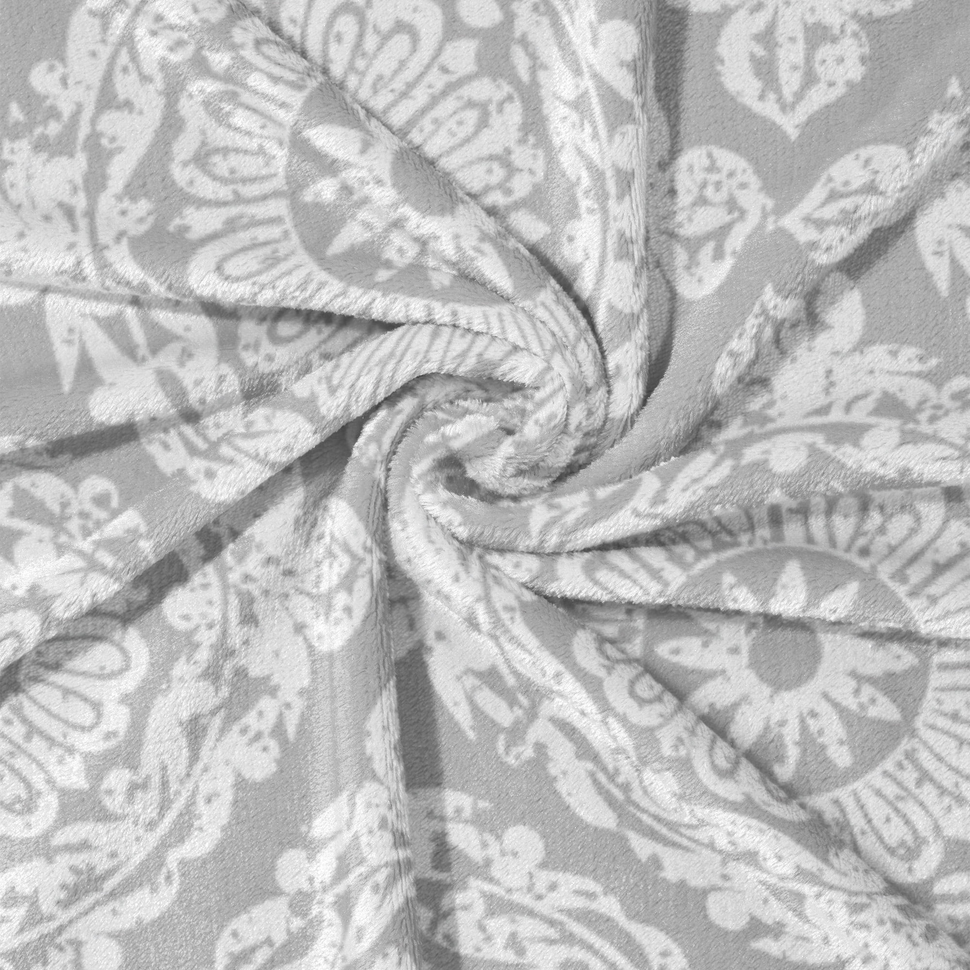 Mainstays 1.5 Yards 100% Polyester Heavenly Plush Damask, Gray, 60 Wide for Crafts