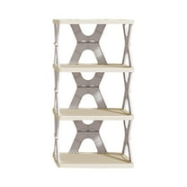 Oggfader 4-Tier Foldable Plastic Shoe Rack - No Assembly Required, Gray Ventilated Organizer for Entryway, Small Spaces, Apartments & Dorms