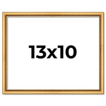 13x10 Frame Beaded Gold Solid Wood Picture Frame | 0.75 Inches Moulding Width | Liscio Oro