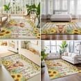 thumbnail image 5 of Farm Highland Cattle Area Rugs 4x6ft Farmhouse Sunflower Cow Fence Linen Texture Floor Rug&nbsp;Non Slip Low Pile Ultra Soft Throw Carpet for Entryway Indoor Entrance Kitchen Bathroom, 5 of 9