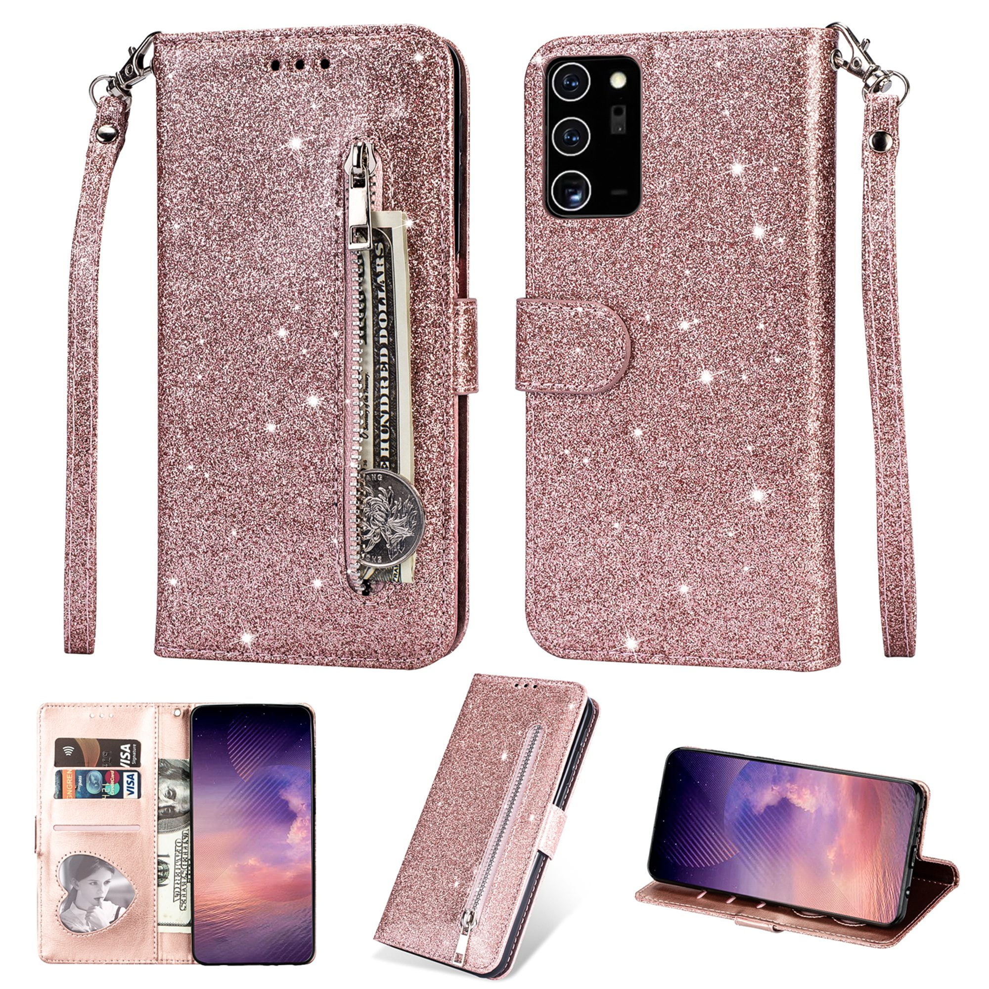 Stylish Zipper Wallet Folio Case With Wrist Strap For Samsung Galaxy S  Series & Note20 Ultra - Temu