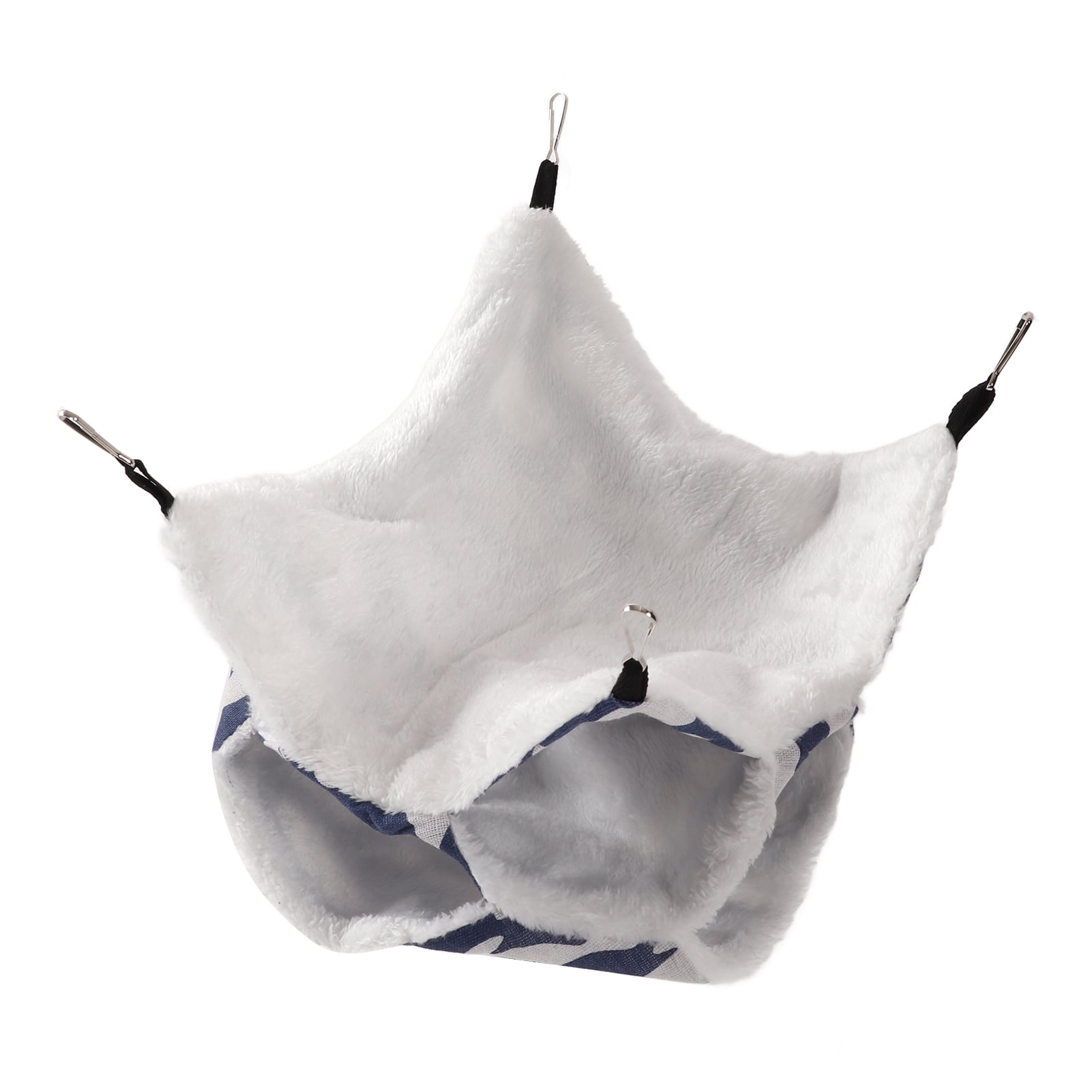 M Buder 3 Layer Hamster Hammock Small Pets Cage Hanging Bed Winter Warm Fleece Hammock for Rabbits and Hamsters (6.3 inches / 16 cm Length) - Cozy Animal Hideout Accessory