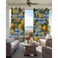 thumbnail image 6 of Summer Lemon Blackout Curtains for Bedroom Living Room Darkening Curtains 84 Inch Length 2 Panels Set Farmhouse Botanical Fruit Blue Striped Window Curtain Window Treatment Grommet Drapes 52"x84", 6 of 9
