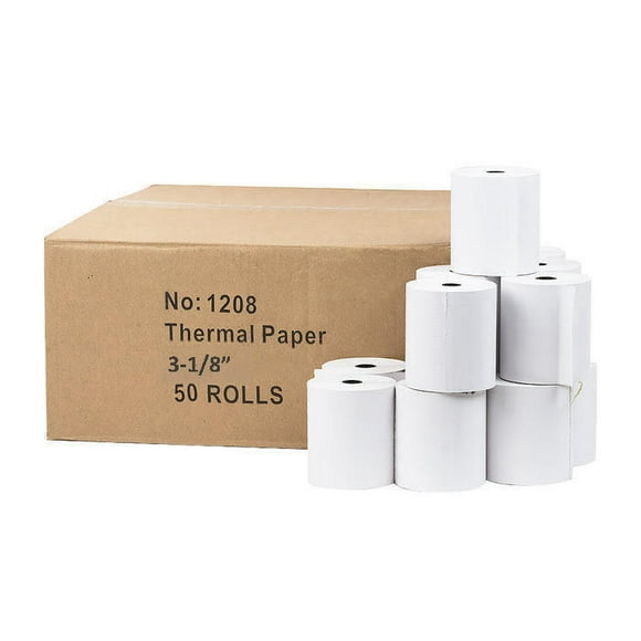 3-1/8" x 200' Thermal Paper Rolls, Cash Register POS Receipt Paper Credit Card Paper 50 Rolls