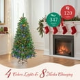 thumbnail image 2 of MCQ 4.5FT Prelit Artificial Christmas Tree, Realistic Spruce Design, Premium Multicolor LED Lights, 2 of 8