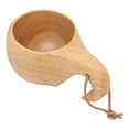 thumbnail image 3 of Taza de madera para acampar, estilo nórdico, pulida a mano, portátil, con asa, para café, té y leche., 3 of 14