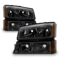 thumbnail image 2 of AKKON - Fits 2003-2006 Silverado 1500HD/ 2500HD/ 3500 Avalanche 1500/ 2500 2007 Classic Smoked Headlight + Bumper + LED Fog Lamp, 2 of 5