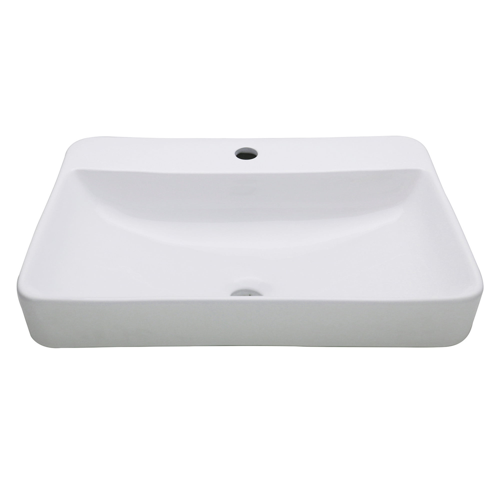 Kingston Brass EV2318 Century 23-Inch Rectangular Ceramic Drop-In Bathroom Sink (Single Hole) in White