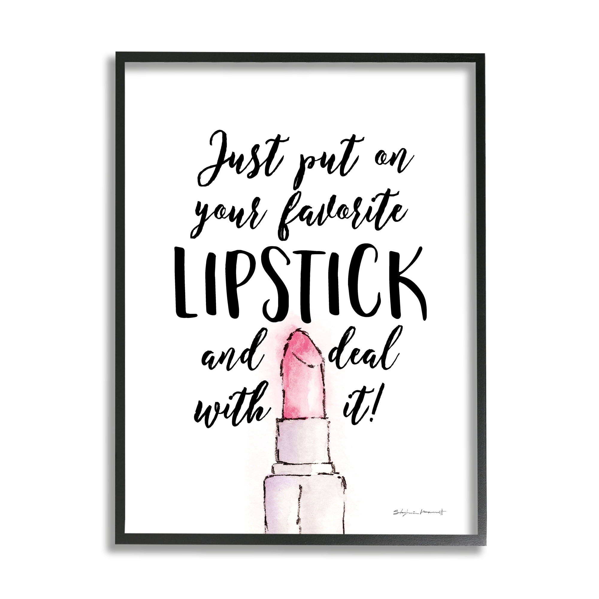 Stupell Industries Favorite Lipstick Deal With It Phrase Cosmetic Fashion, 16 x 20, Design by Stephanie Workman Marrott