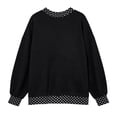 thumbnail image 4 of Jowdiw Womens Polka Dot Sweatshirt Color Block Long Sleeve Crew Neck Loose Pullover Top, 4 of 5