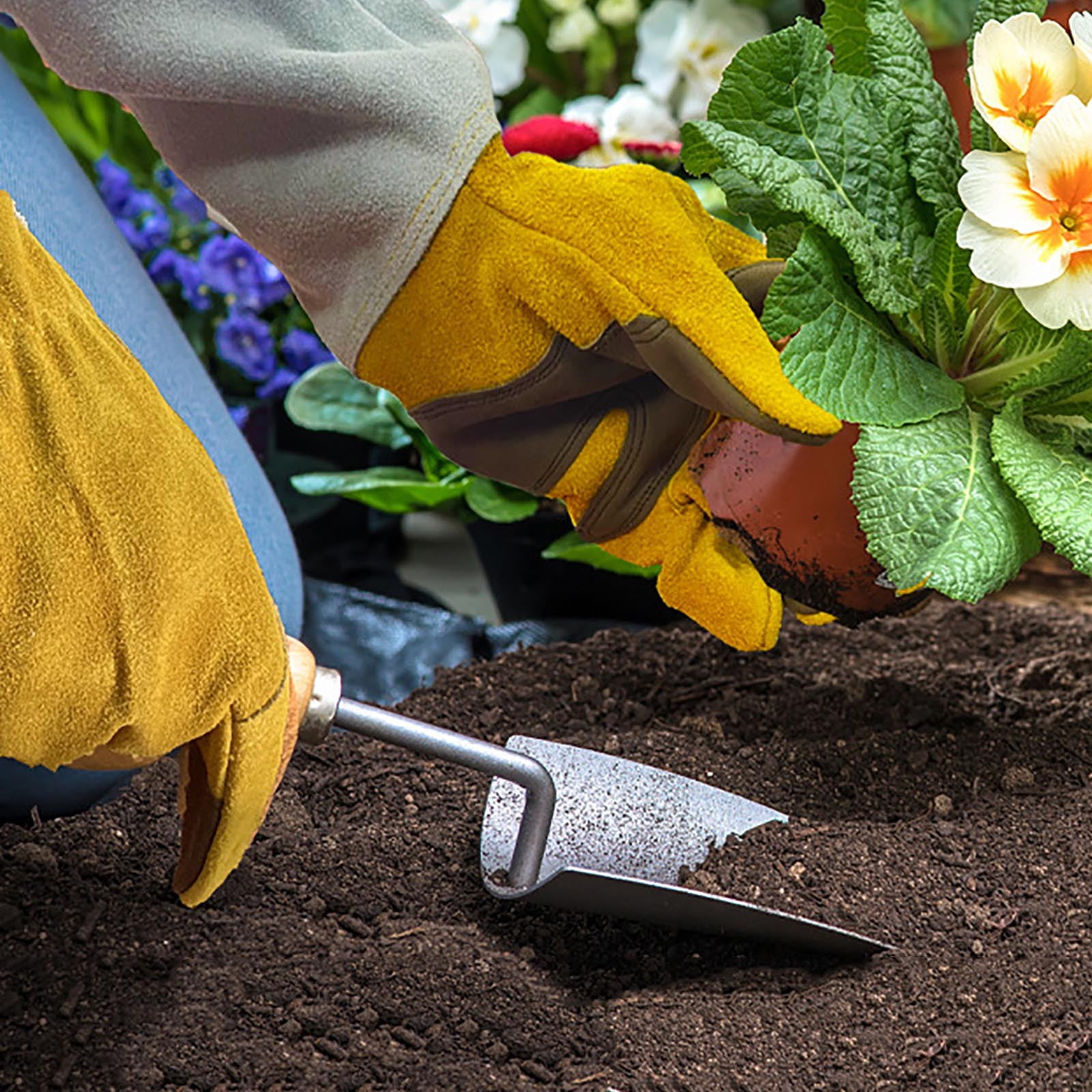 UJNDER Cowhide Long Tube Gardening Needle Proof Labor Garden Gloves for Heavy Duty and Comfort in Yard Work Light Yellow