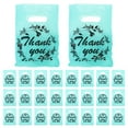 thumbnail image 1 of SHISUYAN Sacs Merci en PVC Vert avec Poignées pour Rangement Taille Compacte 100 Pcs, 1 of 9