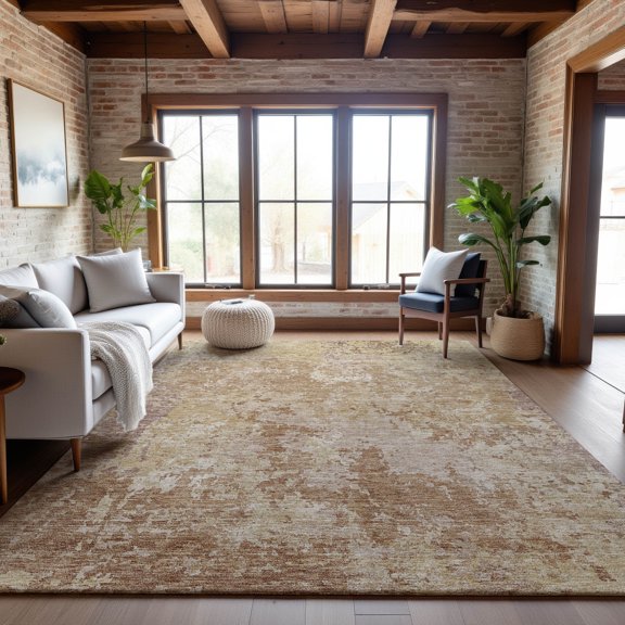 Addison Rugs Mayfield Premium Machine Washable Transitional Modern Copper Rectangle Rug, 8' x 10'