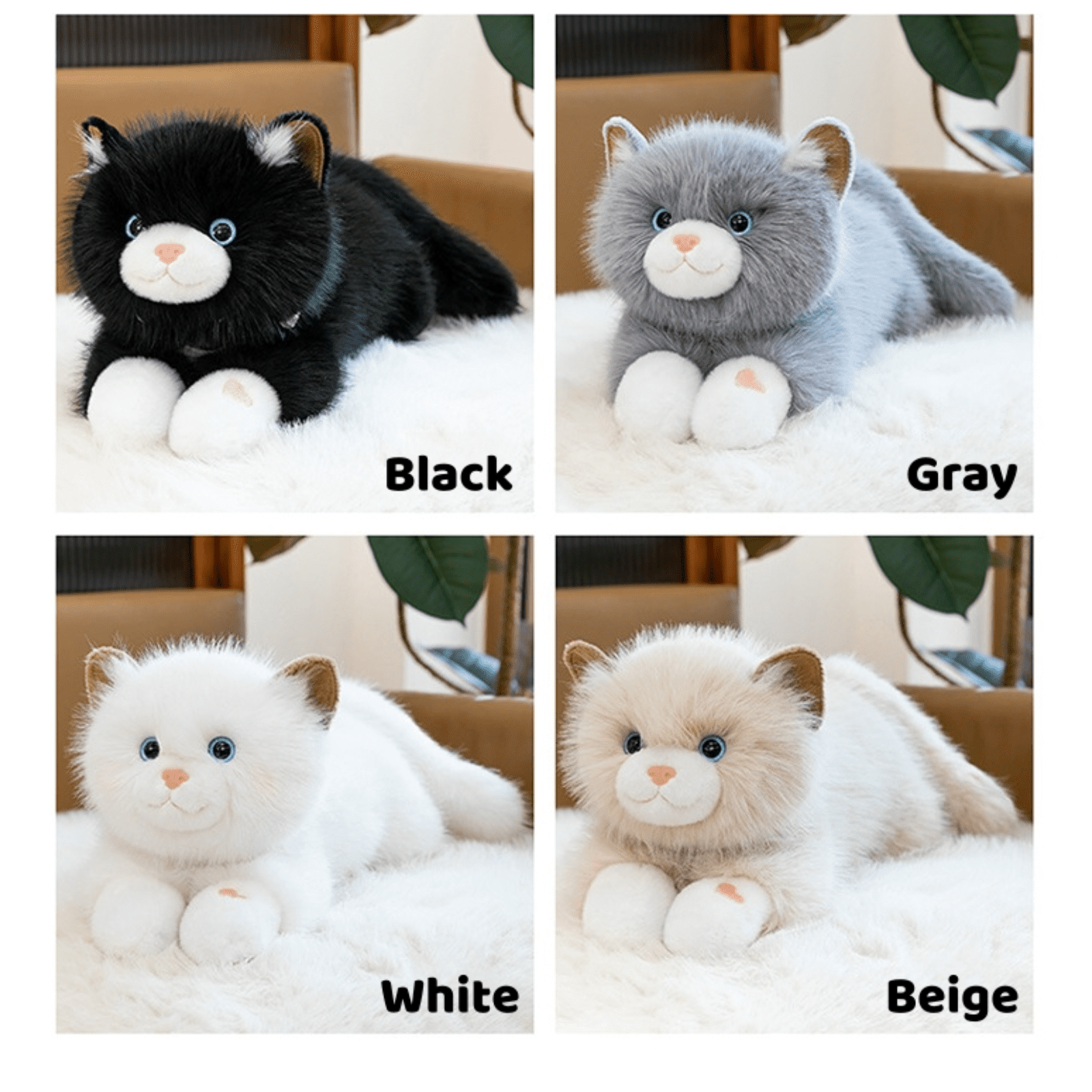 Sound Plush Cat, Weighted Lying Companion, Soft Decorative Accent for Sofa & Home Display
