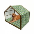 thumbnail image 1 of Aloha Pet House, Banana Leaves with Colorful Blossoms of Hawaiian Flowers Nature Theme Print, Outdoor & Indoor Portable Dog Kennel with Pillow and Cover, 5 Sizes, Multicolor, by Ambesonne, 1 of 4