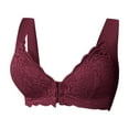 thumbnail image 4 of Bras for Women,Wireless Lace Push Up Front Closure Bra For Everyday Comfort And Supportive Style,Sports Bras for Women,Red,L, 4 of 5