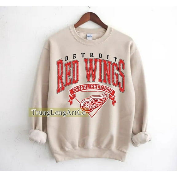 Detroit Hockey Red Wings Sweatshirt Crewneck, Vintage Red Wings shirt, Detroit Hockey Fan shirt, Hockey Tee, Red Wings Sweatshirt