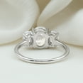 thumbnail image 5 of Rosec Jewels Lab Created Diamond Ring - 3 Stone Engagement Ring Oval - EF-VS Quality Certified, 14K White Gold, US 7.00, 5 of 8