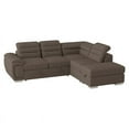 thumbnail image 4 of Lexicon Platina Microfiber Sectional with Pull Out Bed and Ottoman in Chocolate, 4 of 9