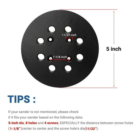 

5 Inch 8 Hole Hook Replacement Pad for Rigid Fit for Ridgid R2600 and R2601 Random Track Sander Backing Pad