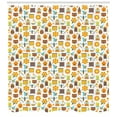 thumbnail image 3 of Bee Shower Curtain, Cartoon Bee Apiary and Honey Elements Background Pattern on a White Flat Style Design, Fabric Bathroom Set with Hooks, 69W X 84L Inches Extra Long, Multicolor, by Ambesonne, 3 of 3