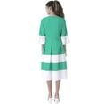 thumbnail image 4 of eloria Women Box Plated Fit and Flare Dress Party Wear Causal Midi Dress Knee Long One Piece Dress, Color: Sea Green 2, Size: M, 4 of 6