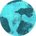 thumbnail image 1 of Ahgly Company Machine Washable Indoor Round Persian Turquoise Blue Bohemian Area Rugs, 4' Round, 1 of 4